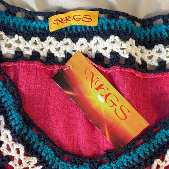 Pink Sleeveless Crochet Fringe Dress - Picture 3 of 7